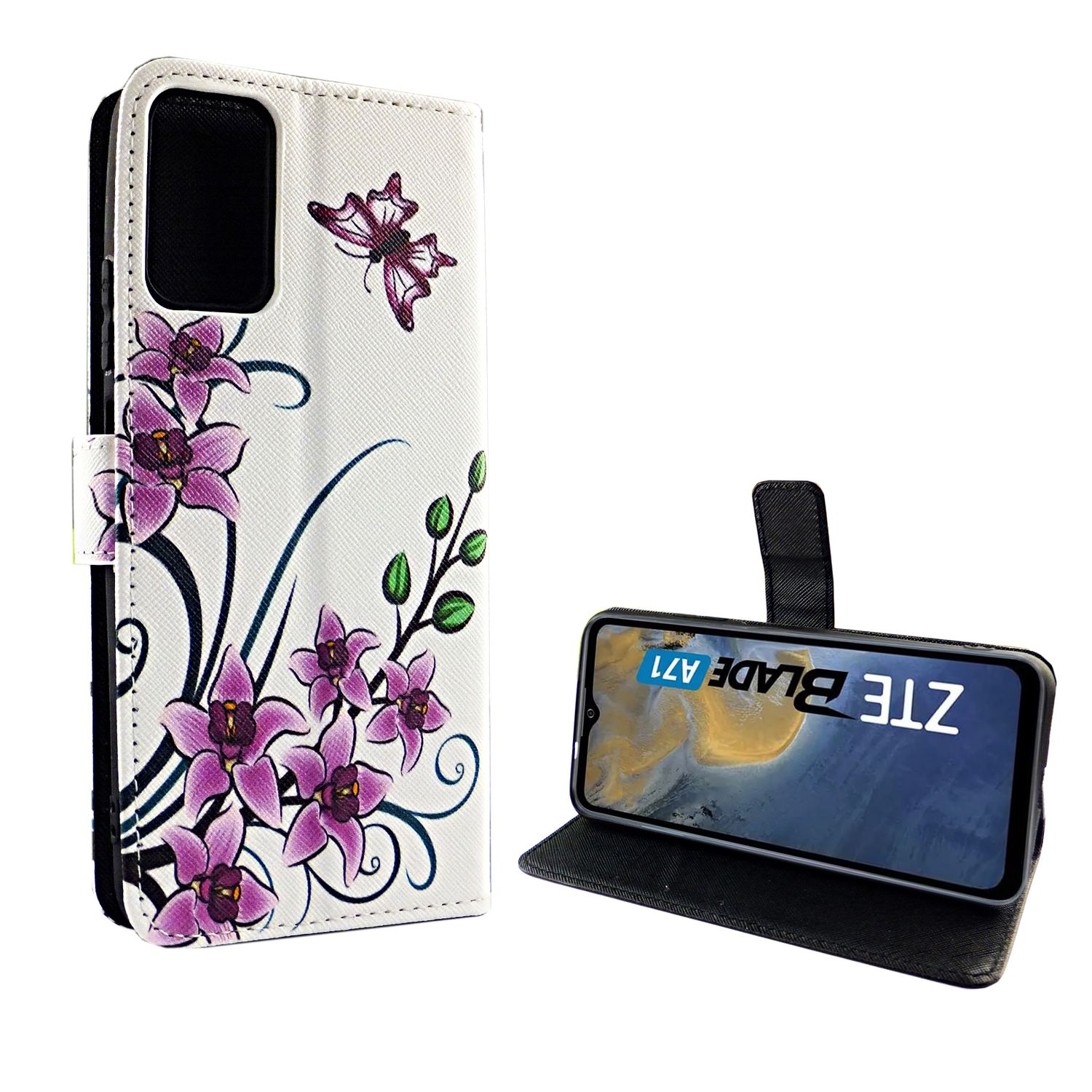 Handyhülle für ZTE Blade A71 Case Cover Schutztasche Schutzhülle Bookstyle Neu