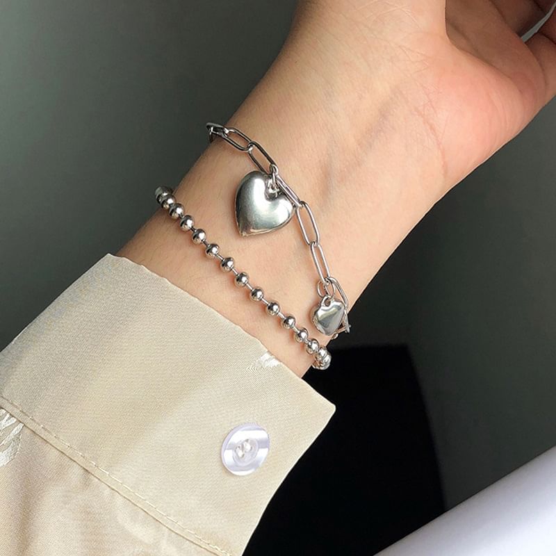 Malikasa - Schijfhanger / Armband van roestvrij staal / Set