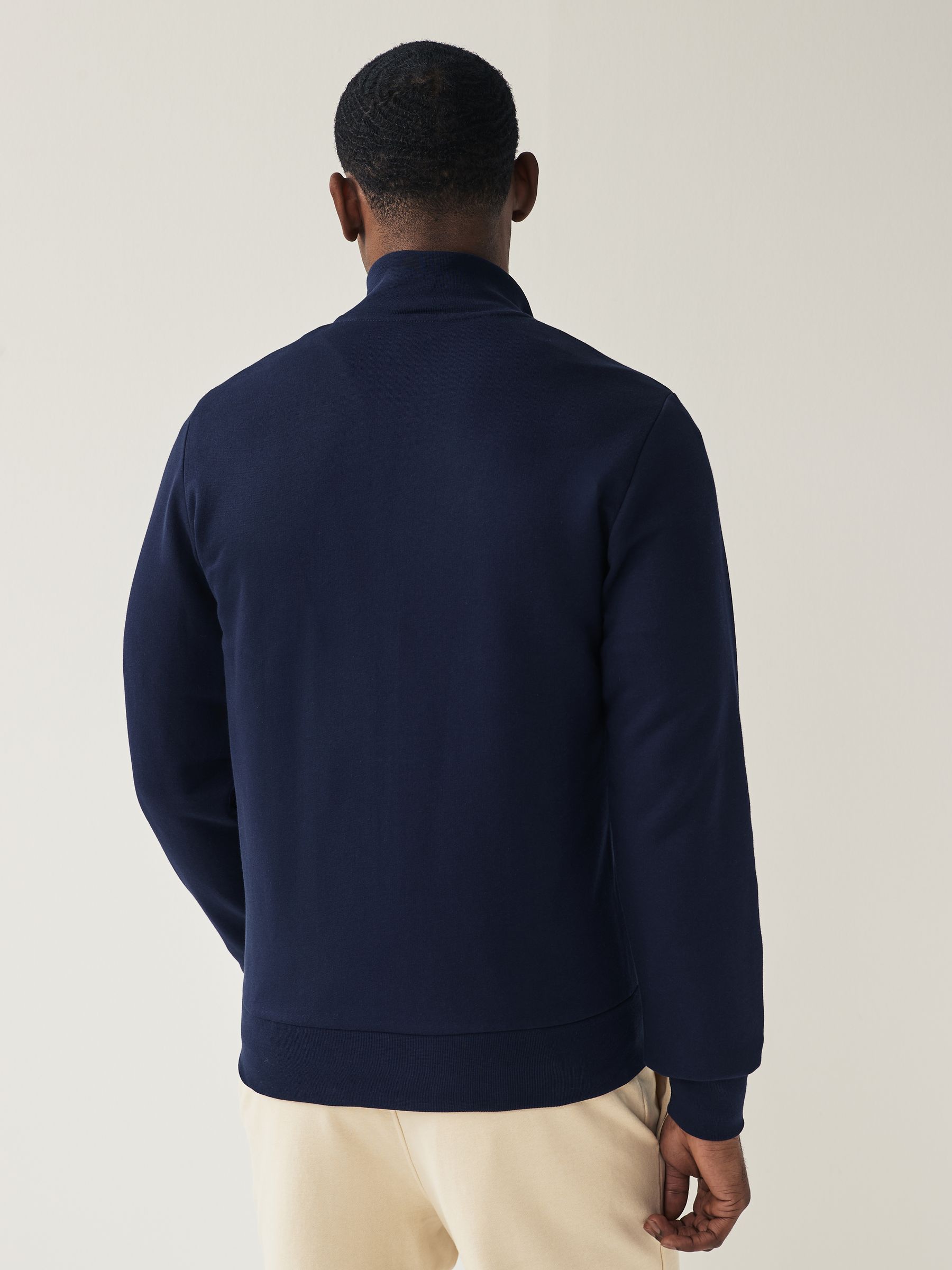 Marineblauw - Lacoste fleece trainingsjack met rits
