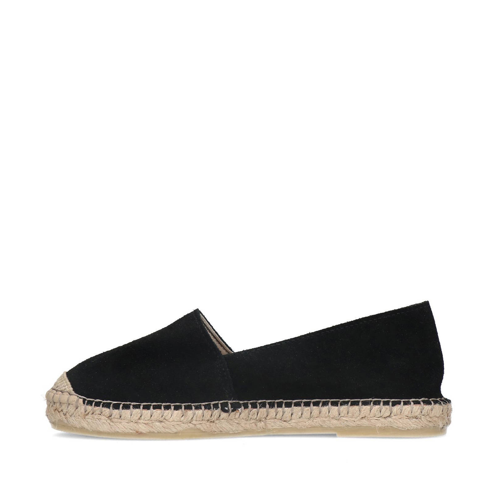 Manfield suède espadrilles zwart