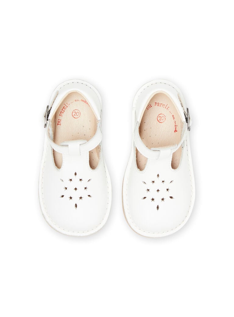 Salomés perforées blanches bébé garçon