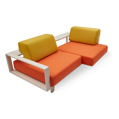 Sofa Wood, Gelb/Orange
