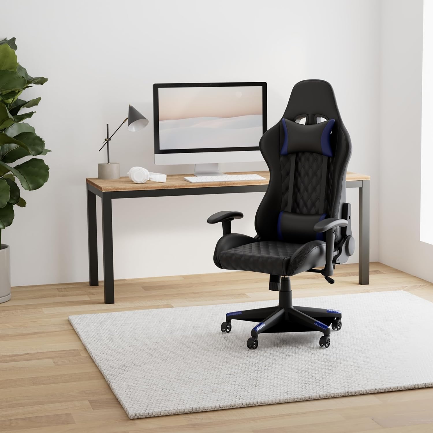 Xantron® Ergonomischer Gaming Stuhl RGB Beleuchtung - 150 kg Belastbarkeit - Gamer Sessel in Schwarz mit PVC Leder - Gamingsessel verstellbar per Gasdruckfeder - Gamingstuhl - Gaming Chair