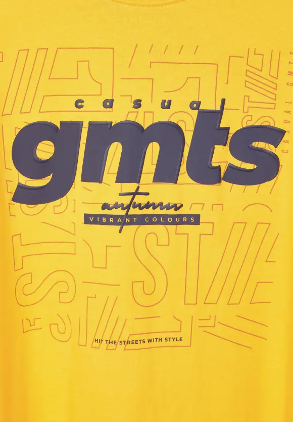 T-Shirt mit Frontprint - sunset yellow