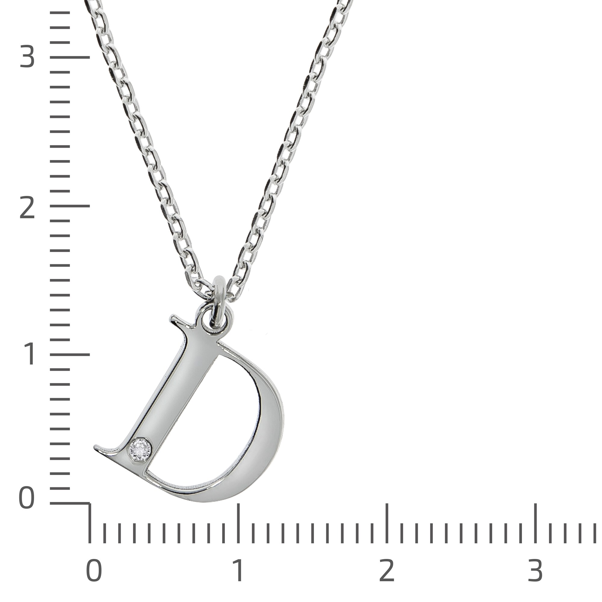 Diamonds by Ellen K. Halskette Silber 925 mit 1x Diamant 0,008ct. Buchstabe D