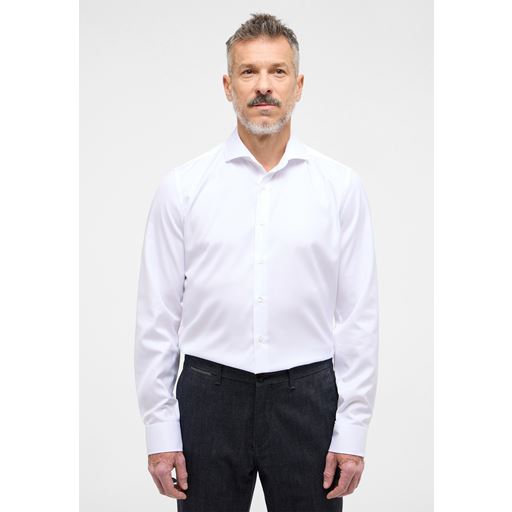Eterna Langærmet Slim Fit Skjorte, Hvid, 44