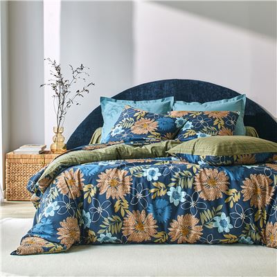 Linge de lit polycoton grandes fleurs