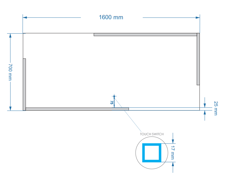 Sanigoods Line spiegel met LED-verlichting en verwarming 160x70cm