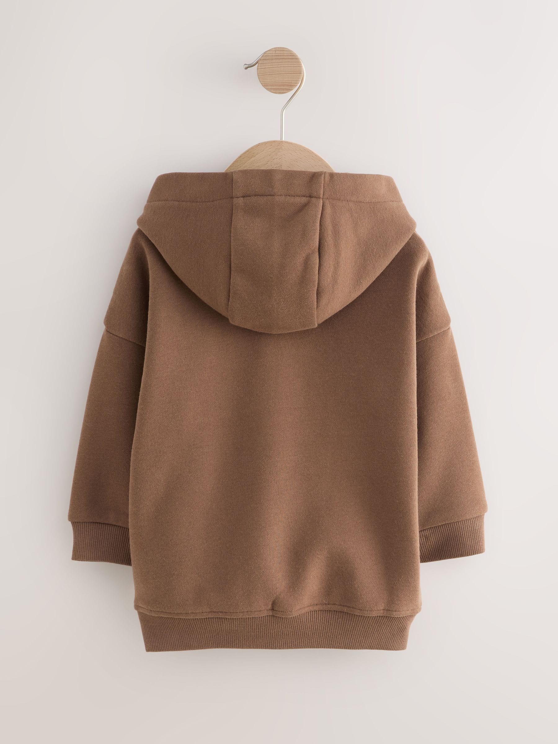 Bruin - Zachte hoodie met lange mouwen (3mnd-7jr)