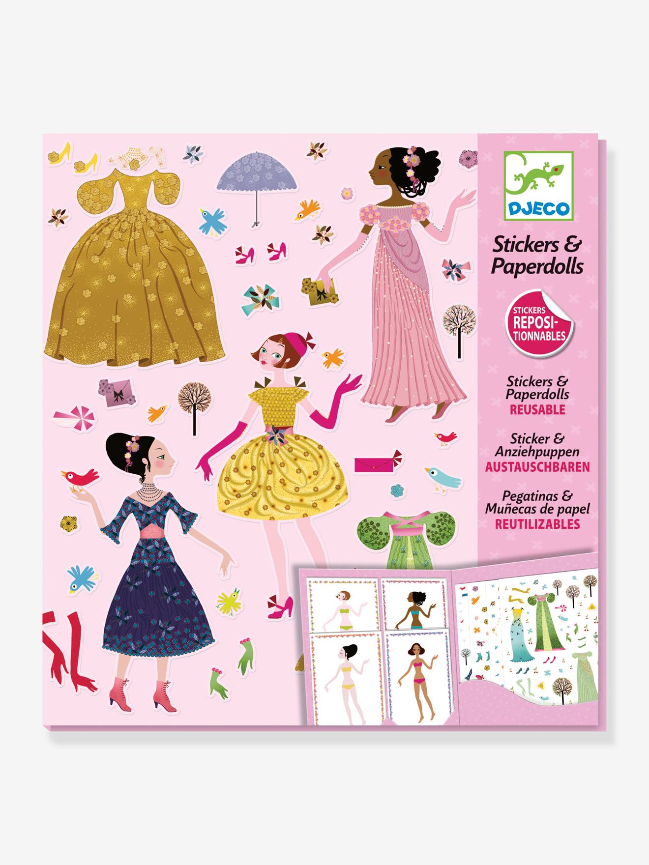Adesivos reposicionáveis para vestidos DJECO rosa