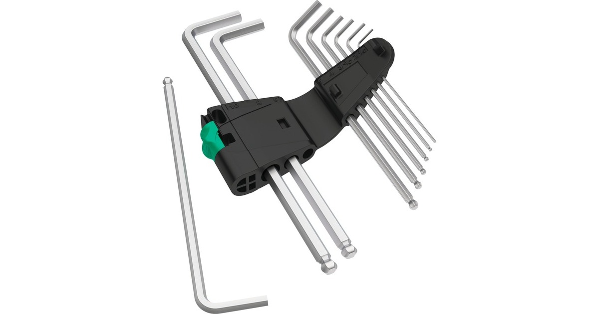 Wera950/9 Hex-Plus 1 SB Stiftsleutelset, metrisch, verchroomd  (9-delig)