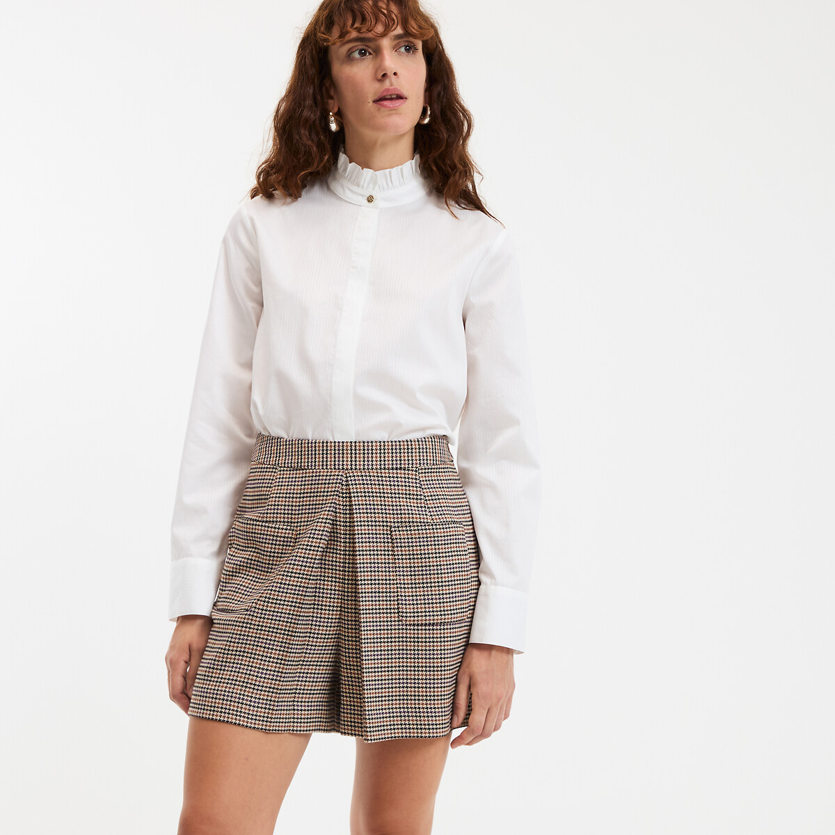COLEÇÃO LA REDOUTE<br>Camisa com gola vitoriana e mangas compridas