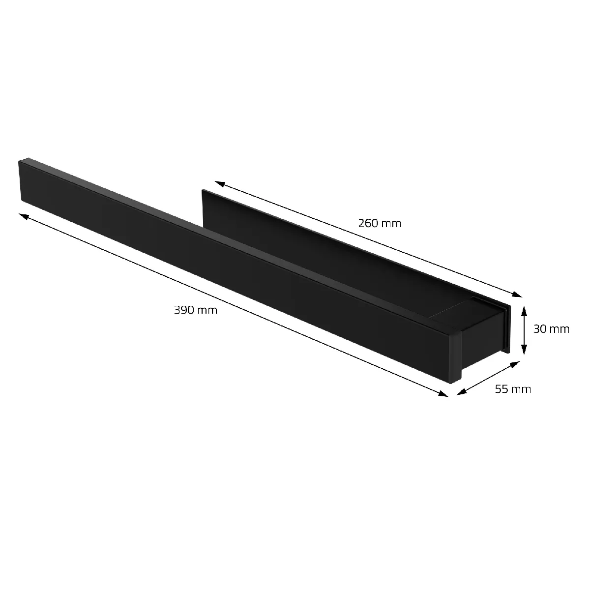 ML-Design Porte-serviettes autocollant - Acier 39 cm - Noir