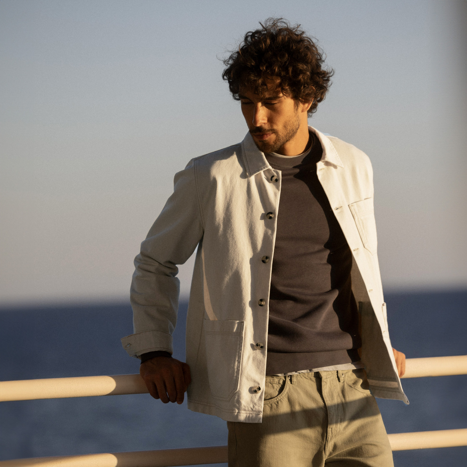 Veste écrue coton et coton recyclé - modèle lorge