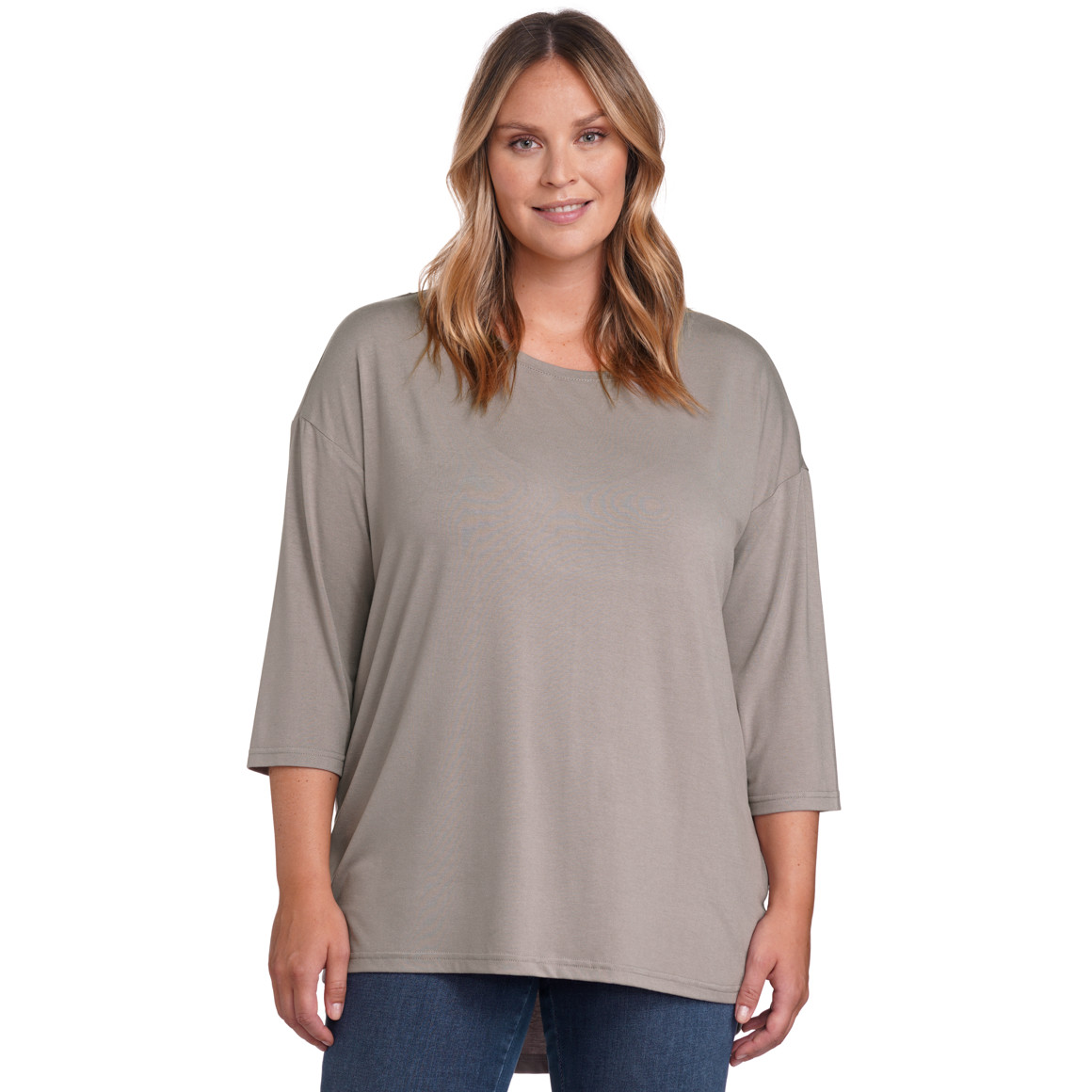 Gina Benotti Damen Longshirt im schlichten Dessin beige