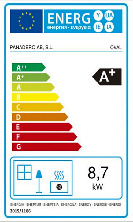 Poêle à bois en acier Panadero Oval ecodesign 7.2kW 95m²
