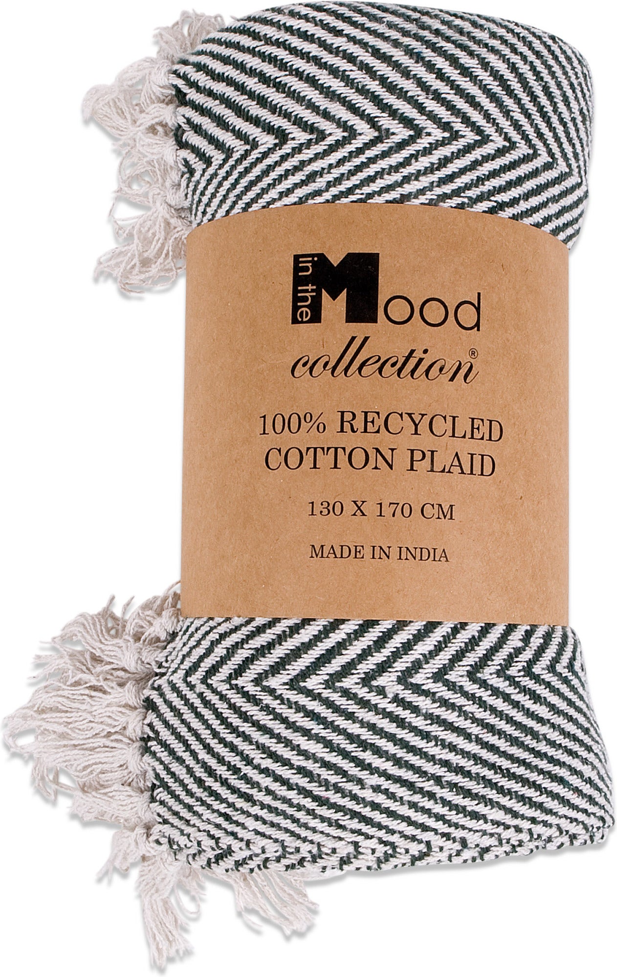 In The Mood Collection plaid Saxa groen 130 x 170 x 1 cm