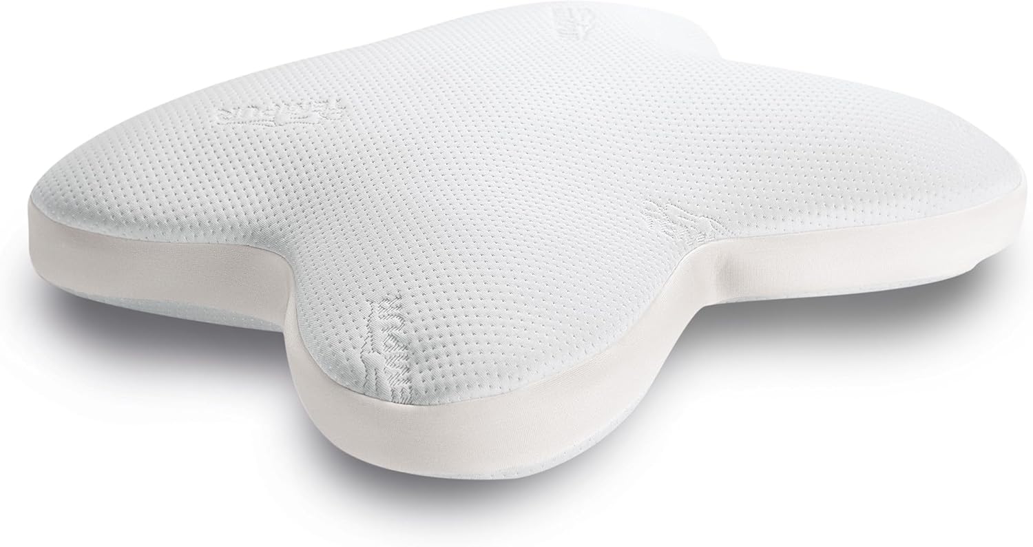 TEMPUR Ombracio Schlafkissen, ergonomisches Bauchschläferkissen in Schmetterlingsform, Liegefühl mittelfest, 60 x 50 x 10 cm, Weiß