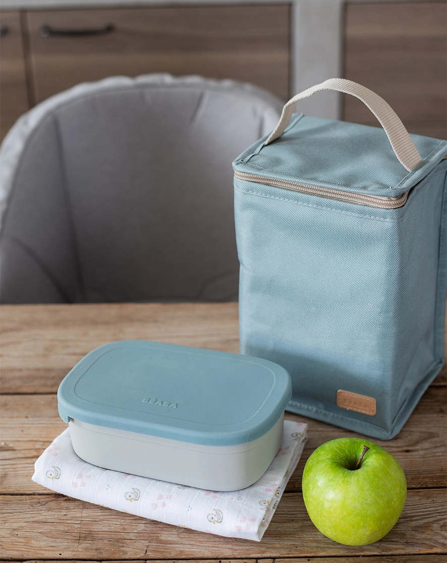 Edelstahl-Brotbox LUNCH mit Trenner in baltic blue
