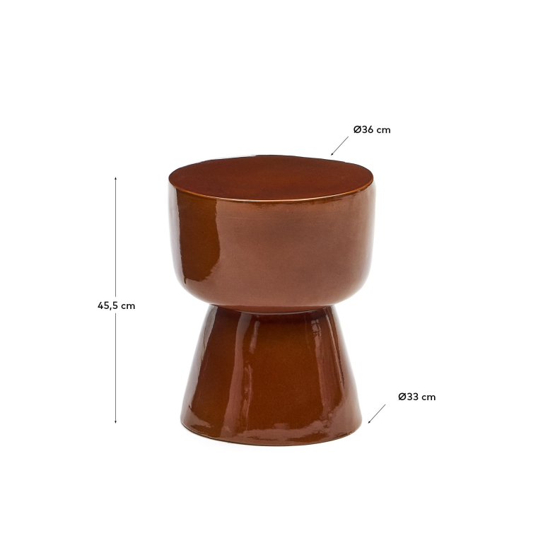Kave Home Mesquida bijzettafel keramiek terracotta