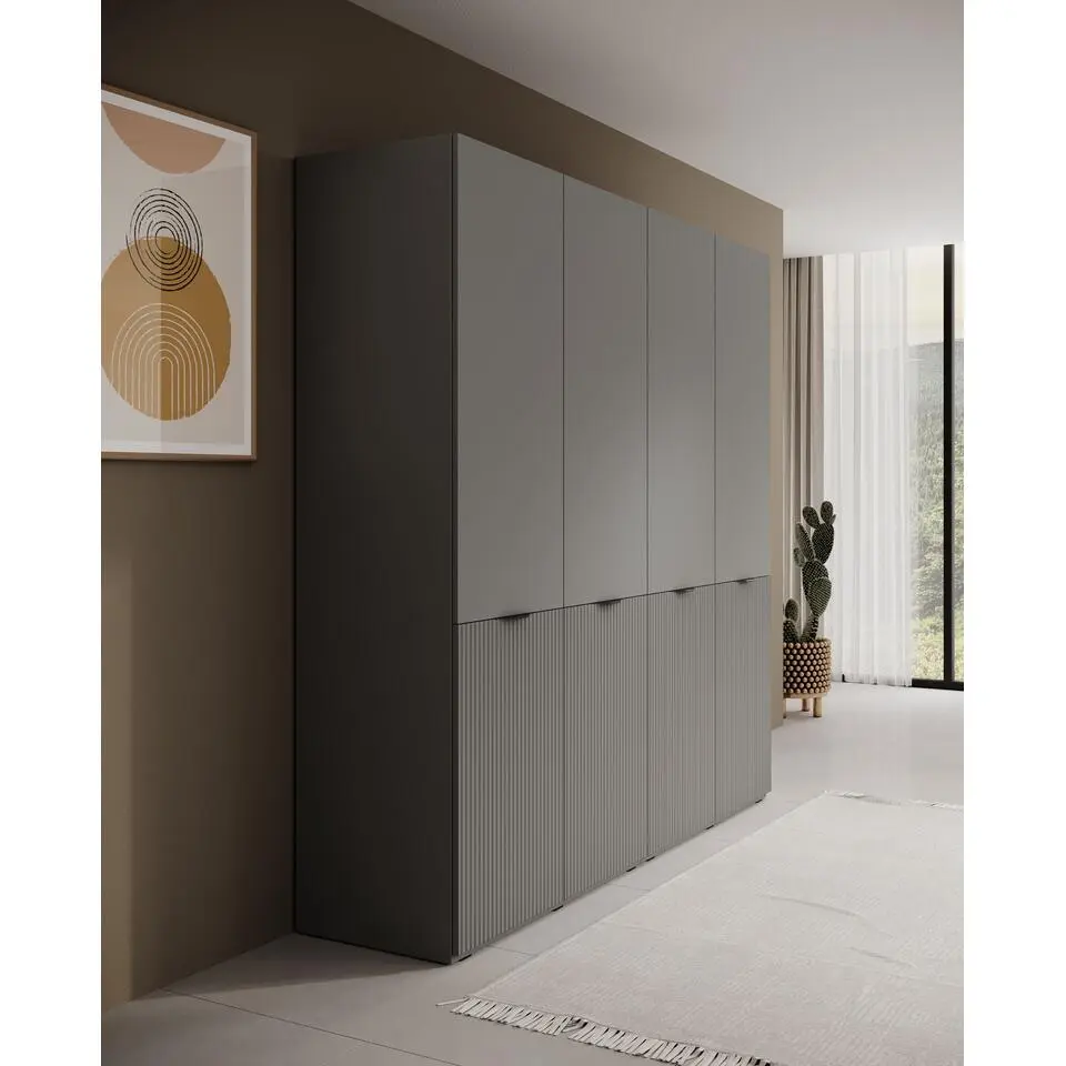 Meubella - Kledingkast Shelton - Grijs - 202 cm