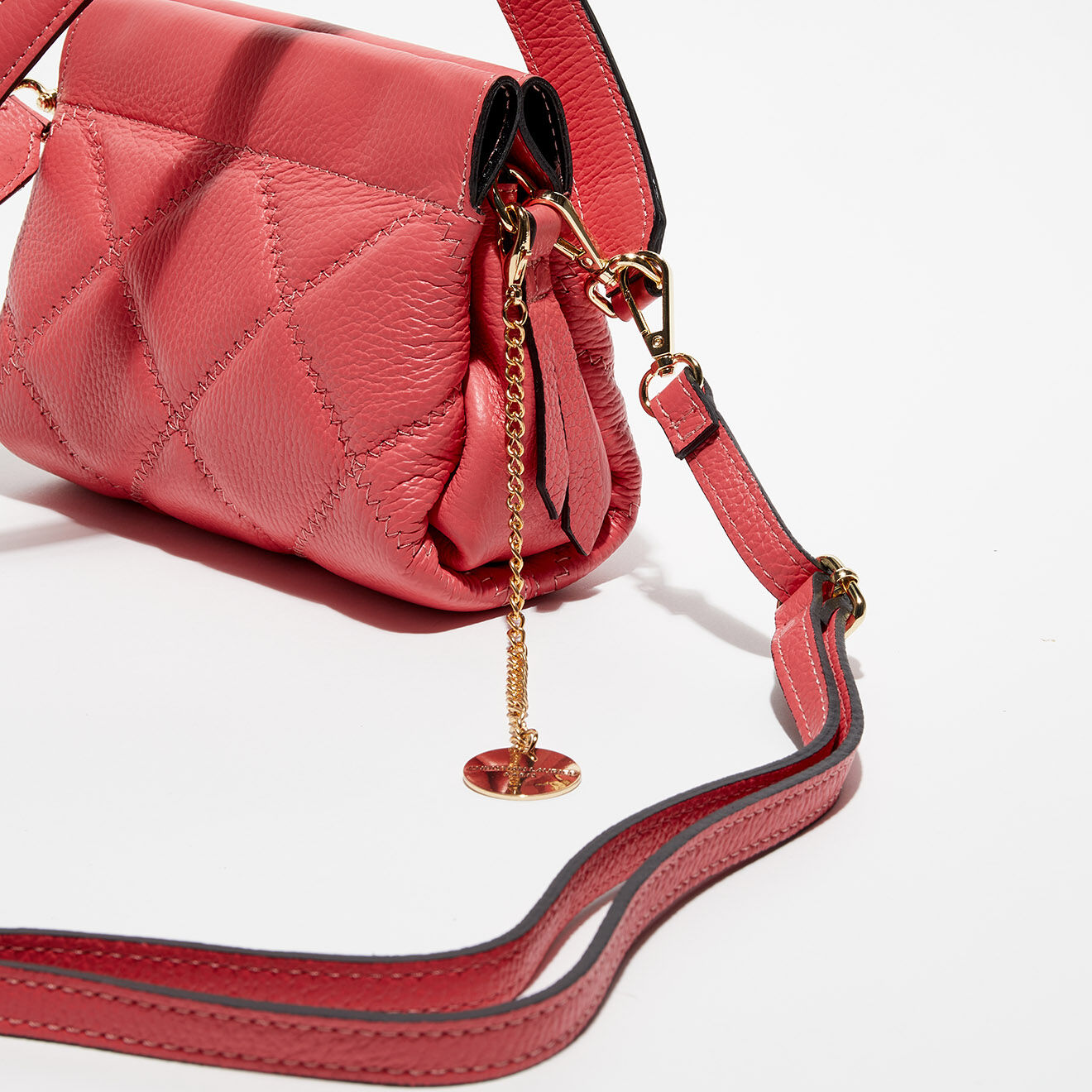 Christian Laurier Sac bandoulière en Cuir Pénélope rose - 23x19x7 cm