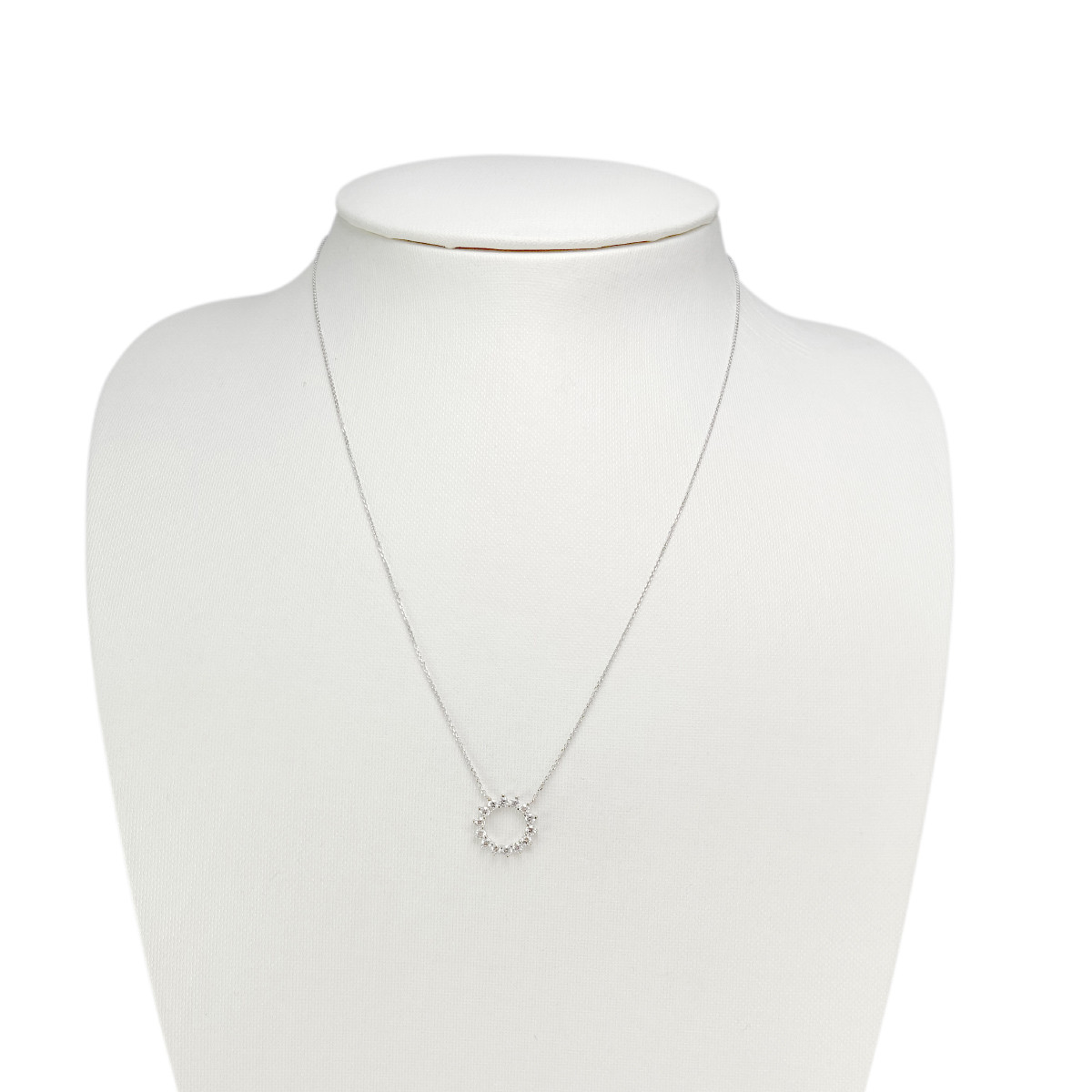 Collier d'occasion or 375 blanc diamants synthétiques