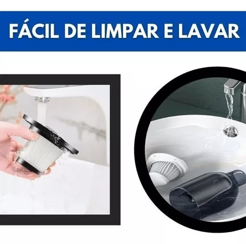 Aspirador Port&aacute;til Automotivo Casa Recarreg&aacute;vel Premium