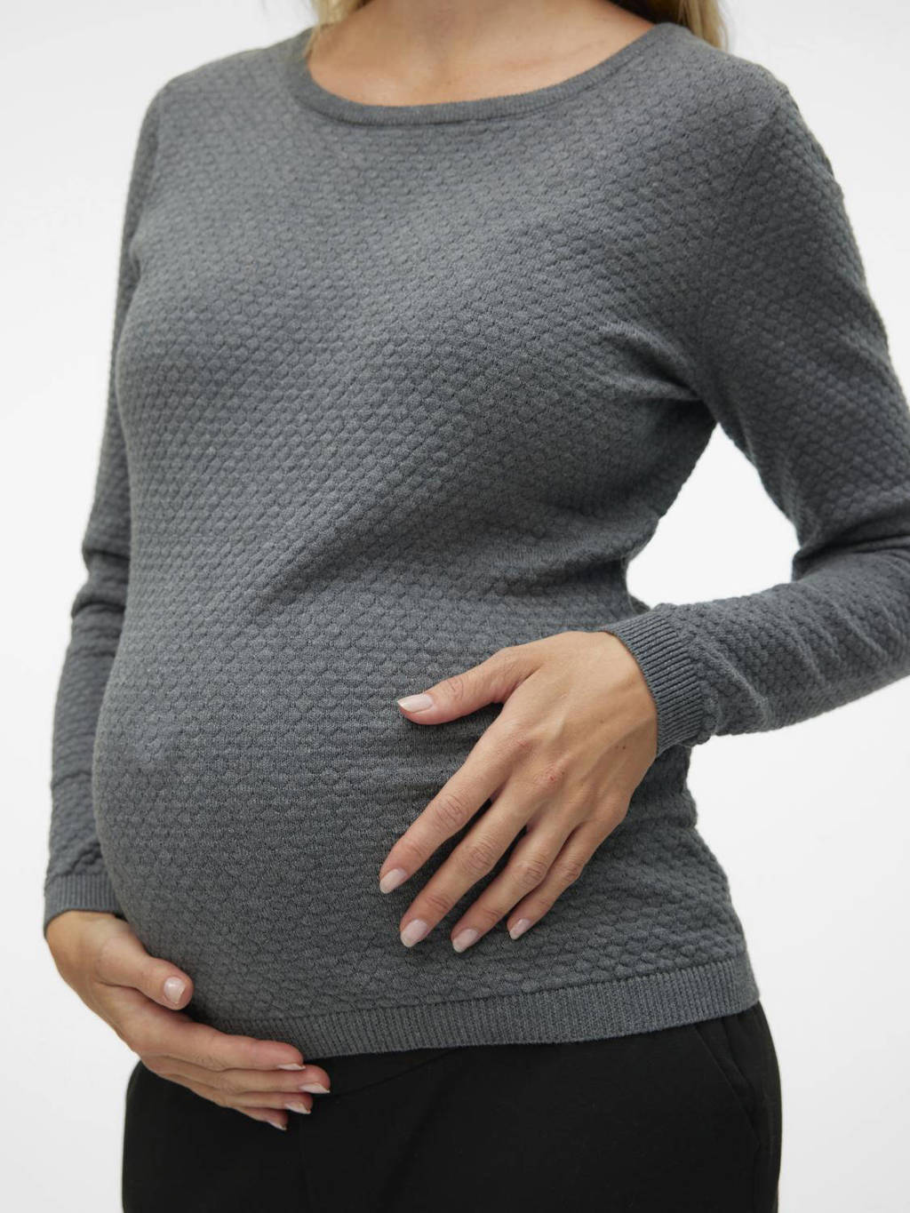 VERO MODA MATERNITY gebreide zwangerschapstrui grijs