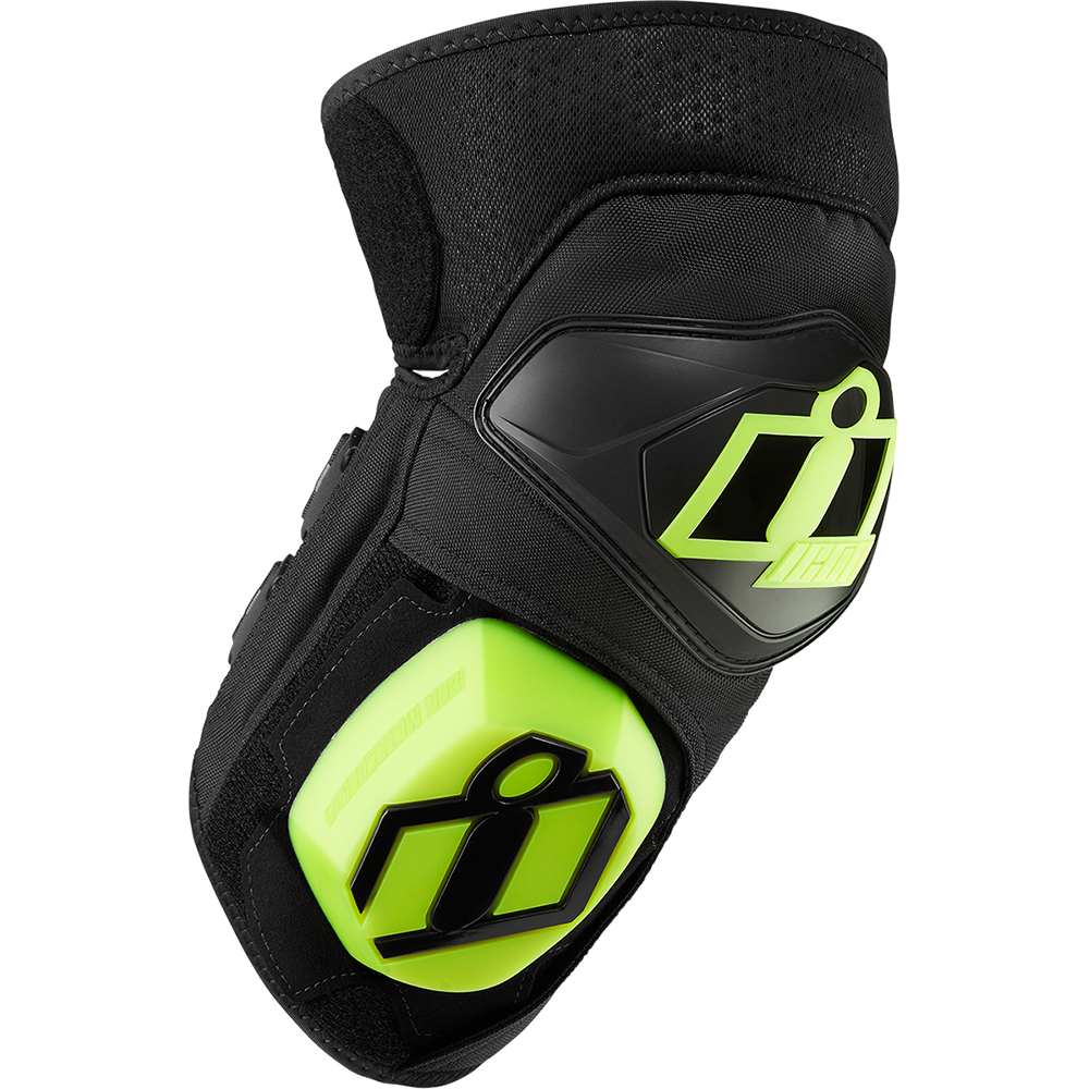 Icon - Genouillères Cloverleaf2™ Noir / Jaune fluo