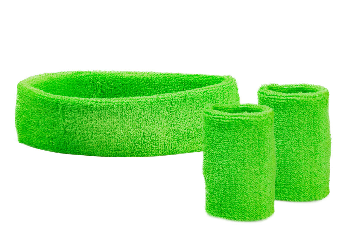 Neon Groene Zweetbandjes Set