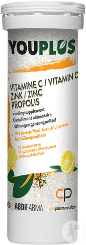 Youplus Vitamine C-Zinc-Propolis 2x10 Comprimés Effervescents