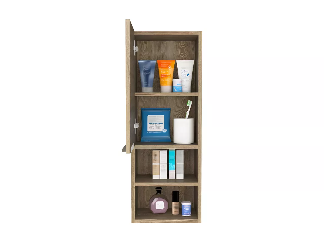 Armoire murale de salle de bain Mila, avec étagères , 81.71 cm X 29.99 cm X 25.50 cm , Beige