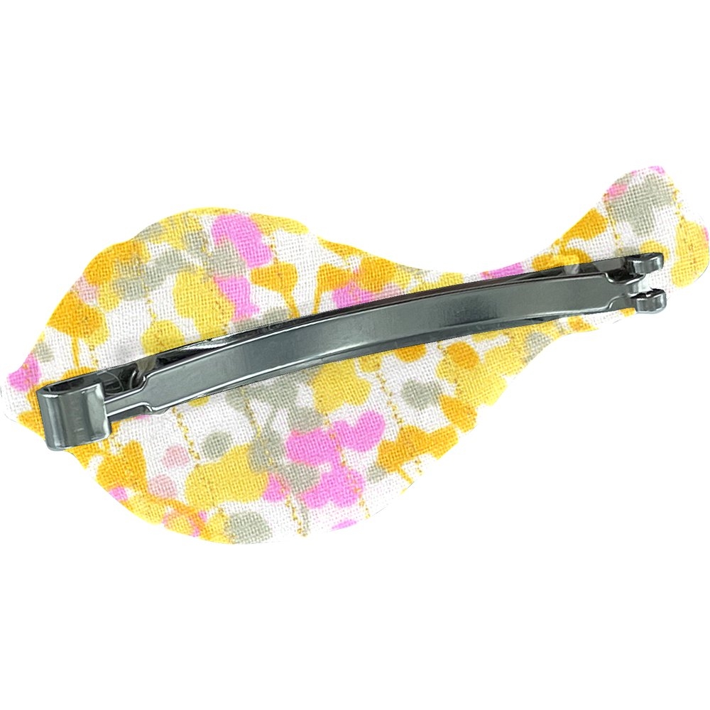 Barrette Mésange Mimosa Jaune Rose