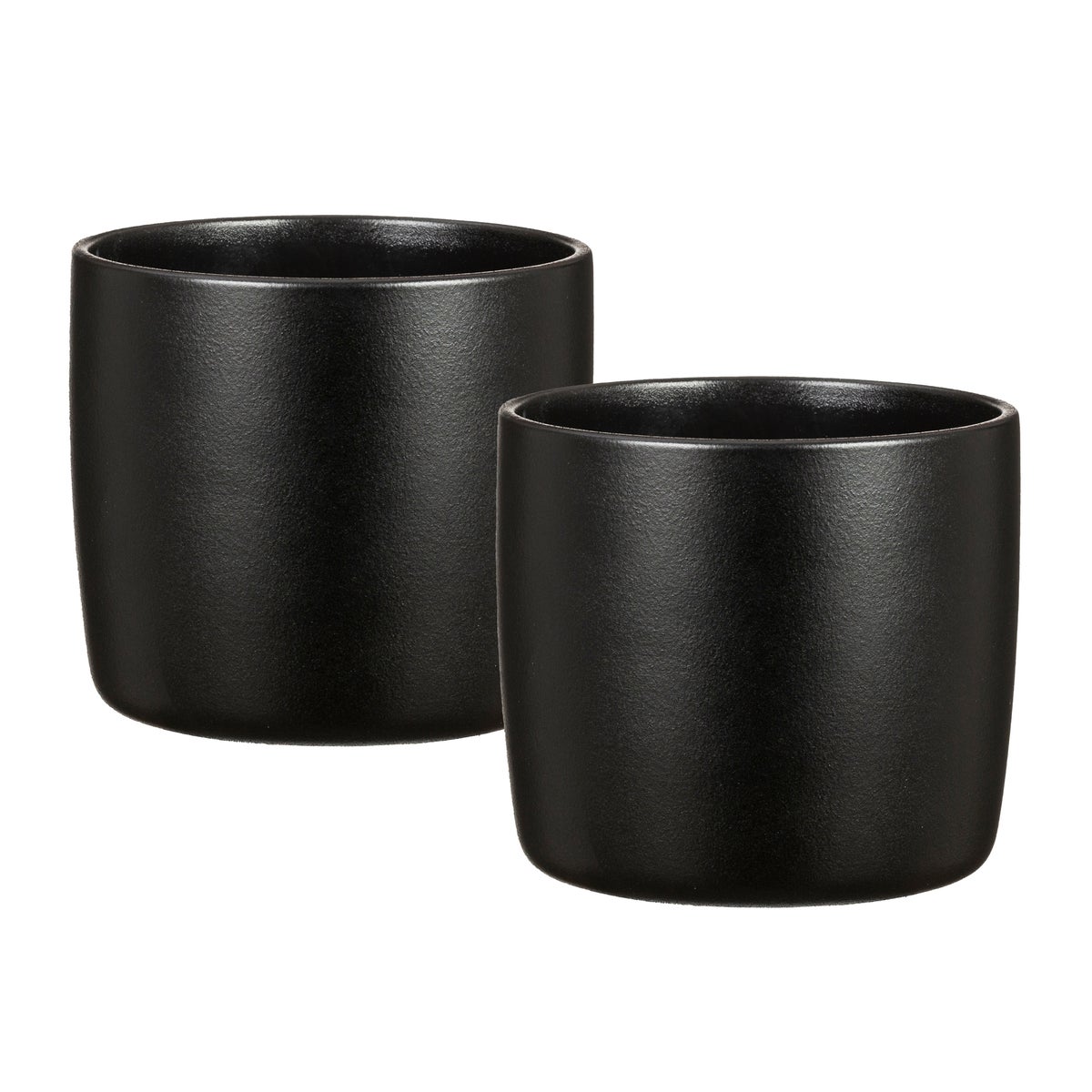 Scheurich Solido, keramische bloempot set van 2, kleur: Ebano, 15 cm diameter, 13,7 cm hoog, inhoud 1,9 l.