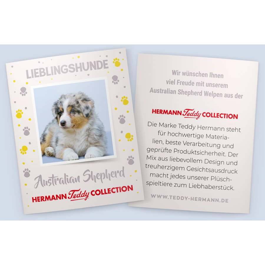 Teddy HERMANN® Australian Shepherd Welpe sitzend, 22 cm