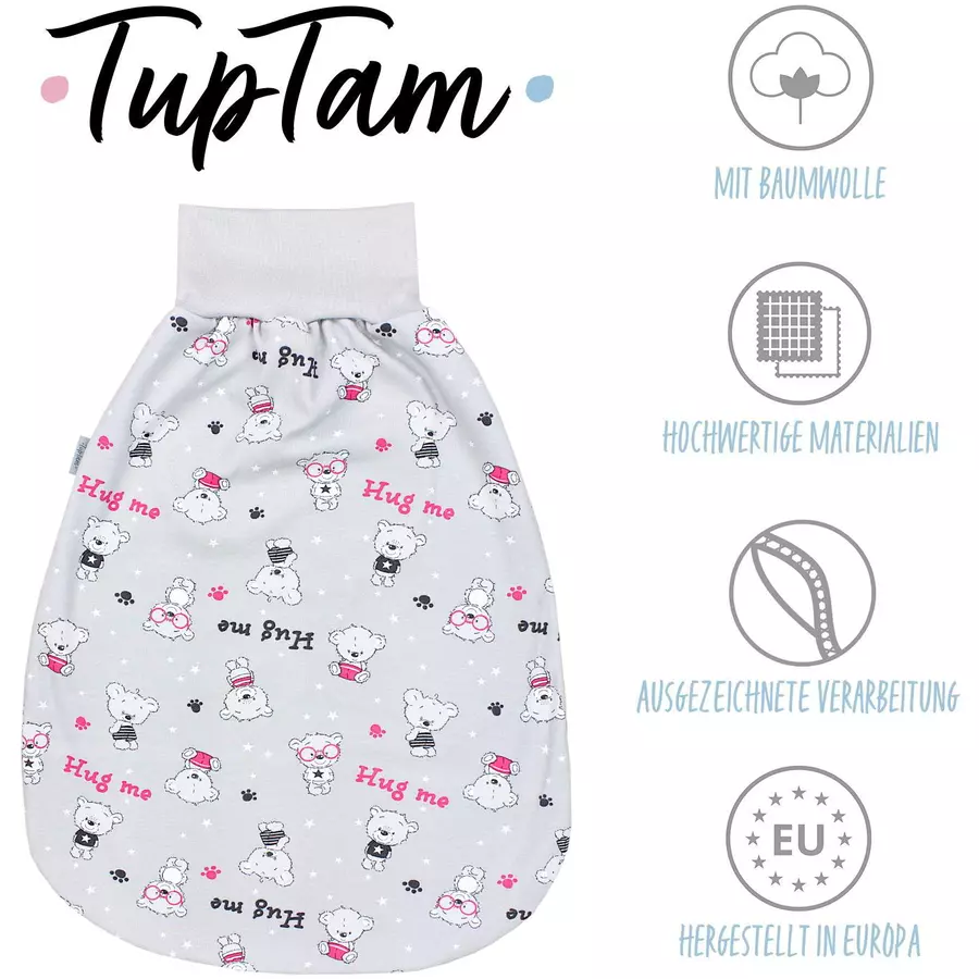 TupTam Baby Strampelsack mit breitem Bund Unwattiert graurosa