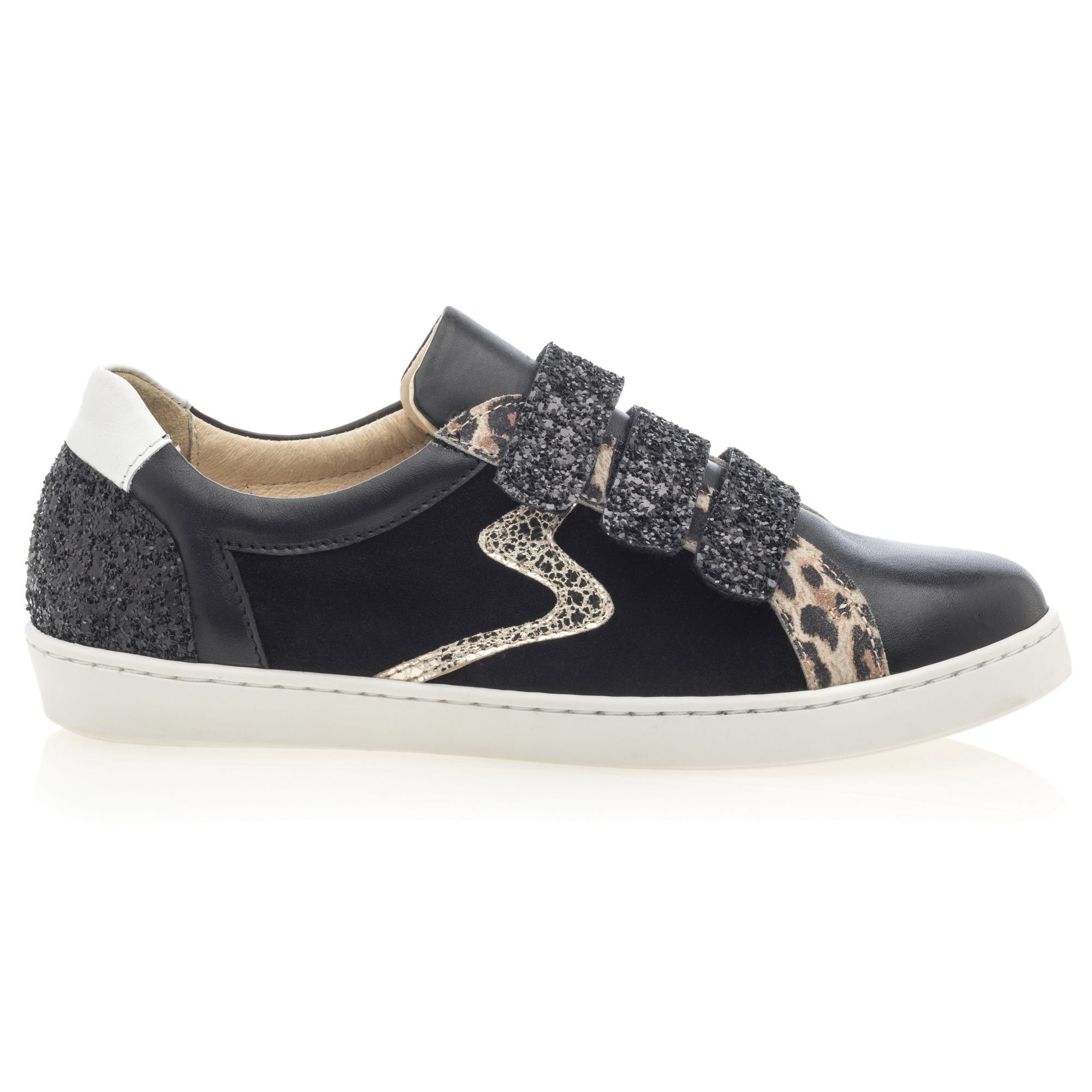 Baskets basses Femme en cuir noir