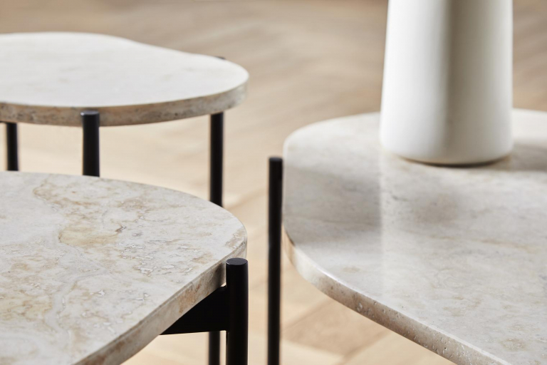 Woud La Terra bijzettafel small ivory travertine