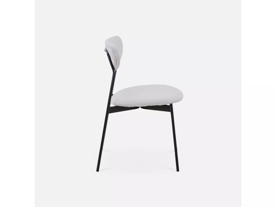 Lot de 4 chaises - Arty - scandinaves et vintage. assise et dossier gris clair. pieds en acier