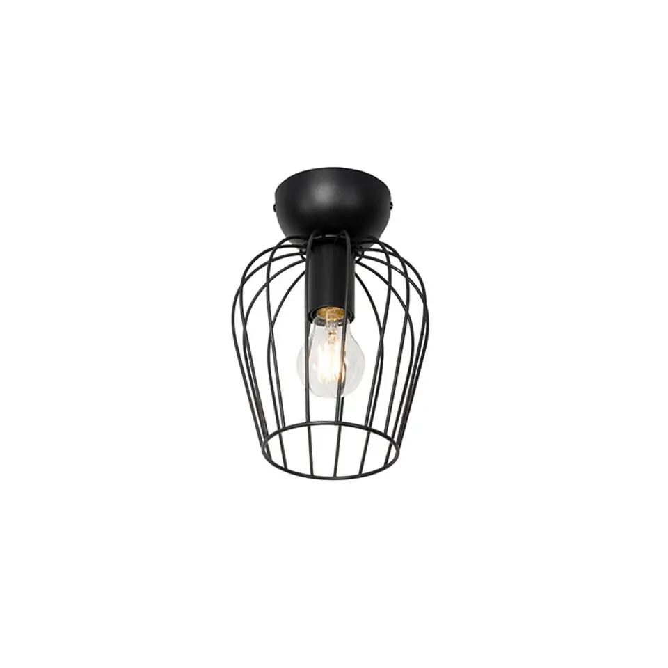 Qazqa plafondlampen palica zwart e27
