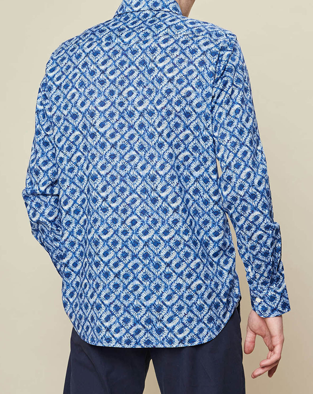 Hartford Chemise slim Storm tie and dye 70's bleue