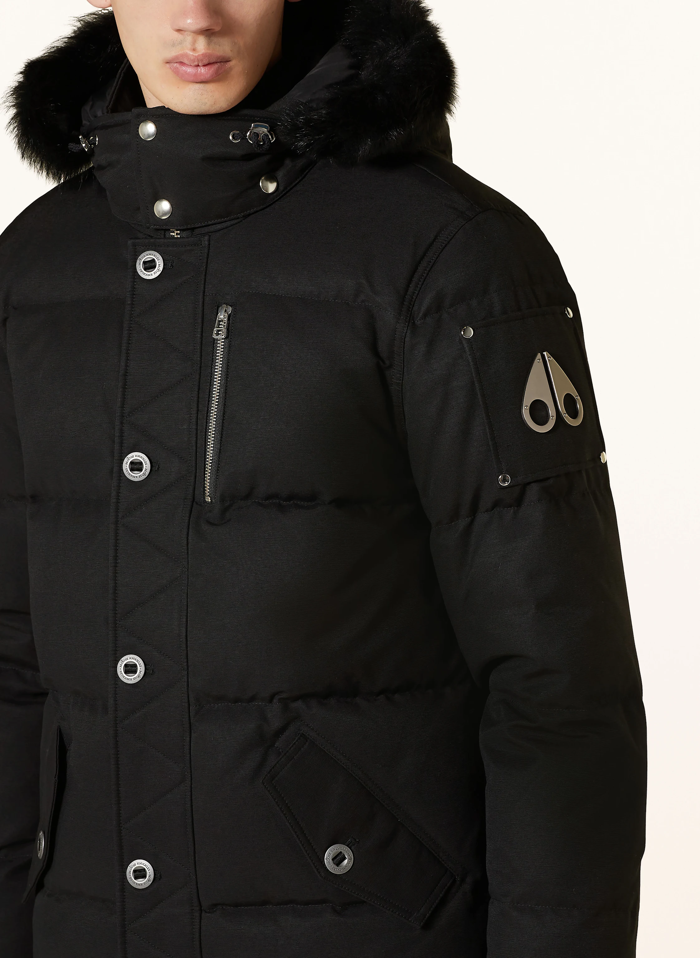 MOOSE KNUCKLES Daunenjacke 3Q mit abnehmbarer Kapuze und Kunstpelz