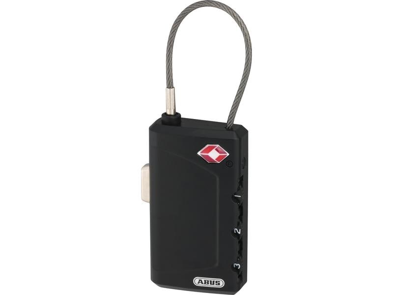 Abus Vorhängeschloss 148TSA/30 B Schwarz Kunststoff Vorhangschloss mit einstellbarem Zahlencode