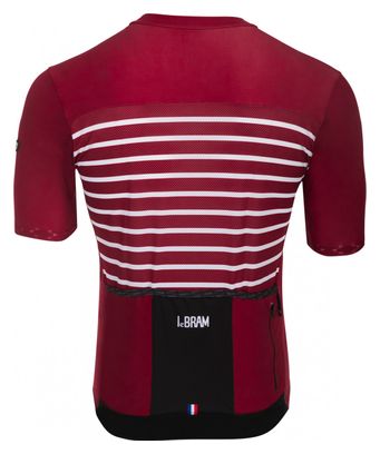 Maillot Manches Courtes LeBram Ventoux Bordeaux Coupe Ajustée