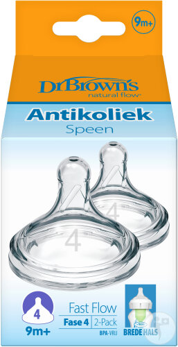 Dr. Brown's Options + Anti-Colique Tétine Phase 4 Biberon Col Large 2 pièces