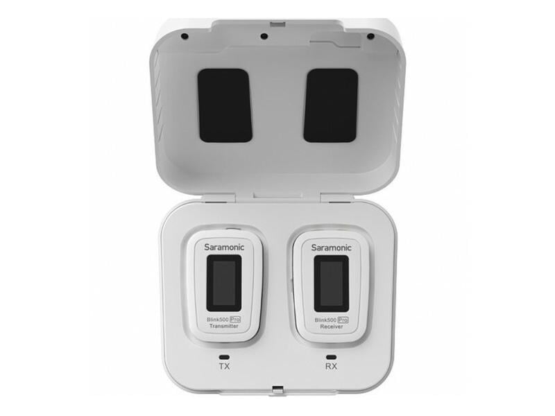 Saramonic Übertragungssystem Blink500 Pro B1W Weiss Ultrakompaktes drahtloses 2.4-GHz-Zweikanal-Mikrofonsystem mit Lavalier