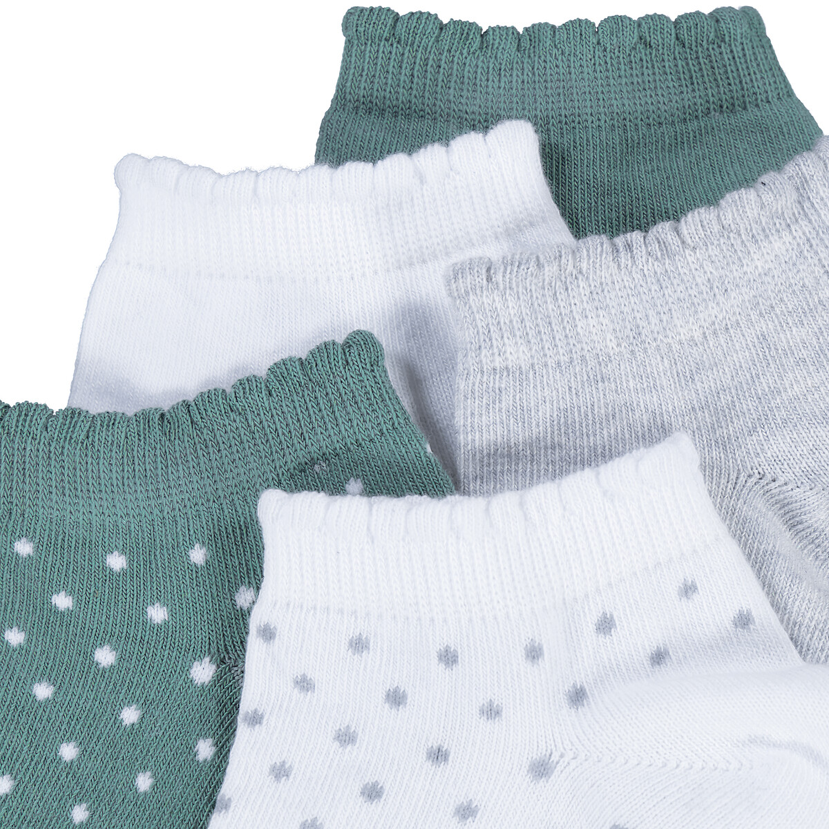 COLEÇÃO LA REDOUTE<br>Conjunto de 5 pares de meias, lisas e de bolinhas