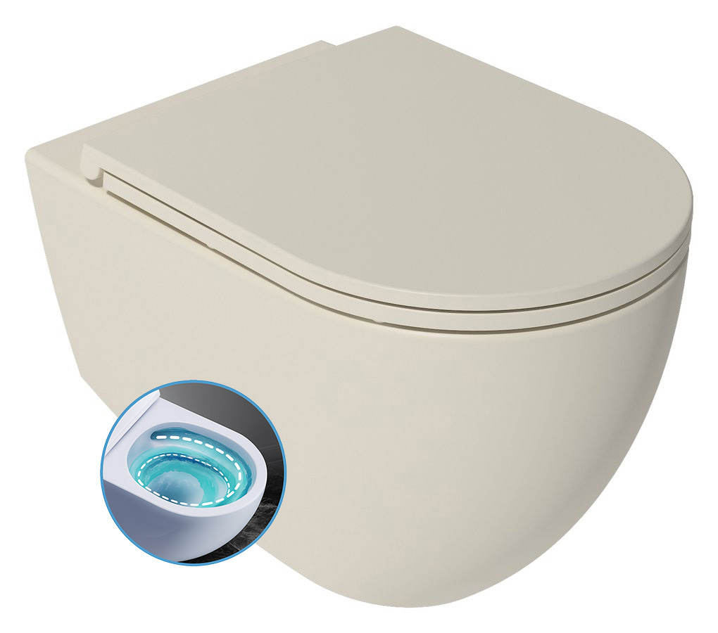 Isvea Infinity toiletpot met tornado flush met softclose zitting ivoor