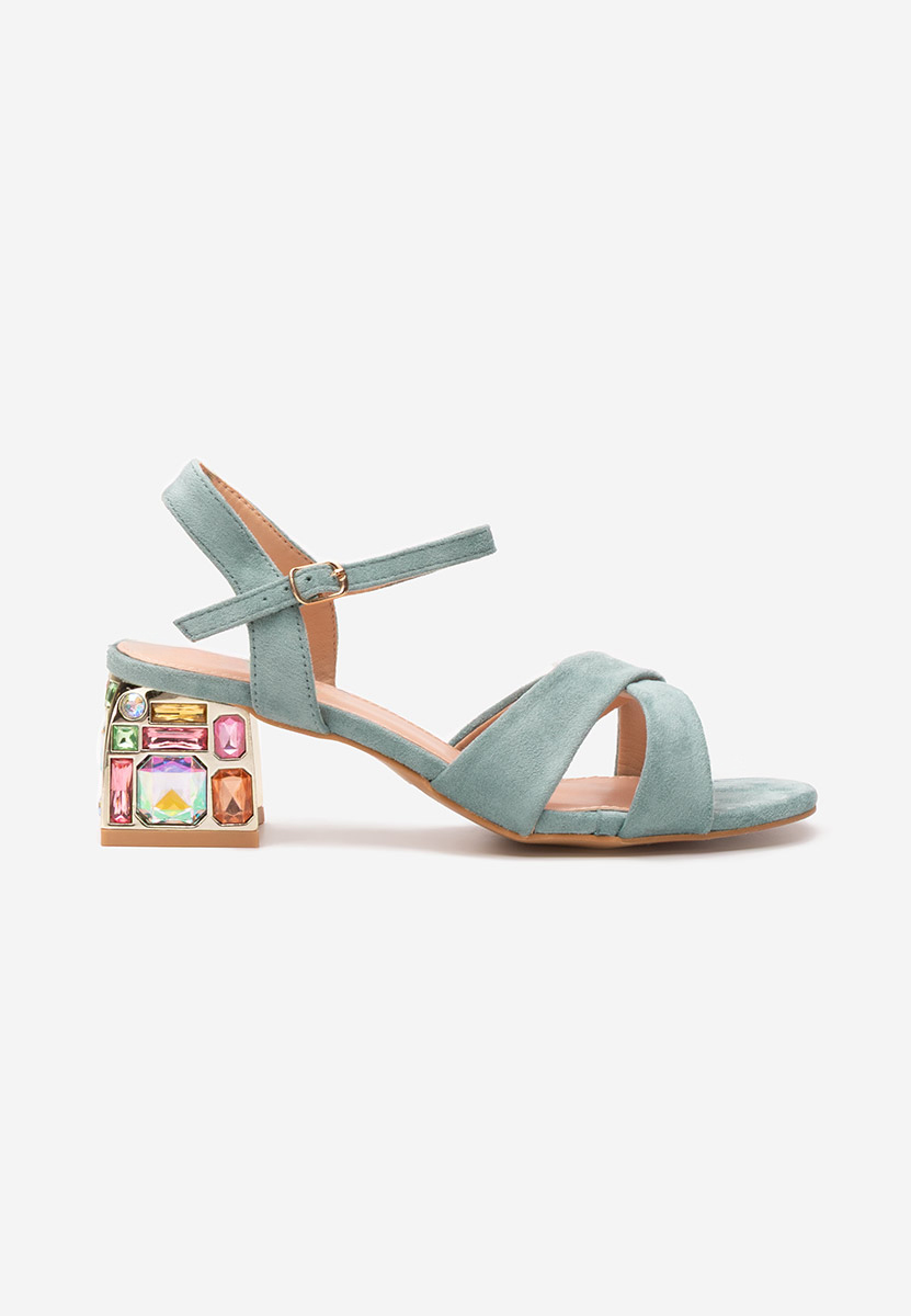 Sandales à talon épais turquoise Susia